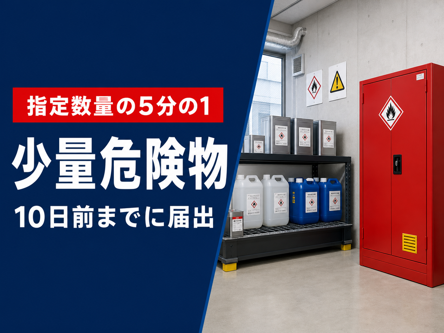 少量危険物とは｜指定数量5分の1・10日前の届出・罰則を解説