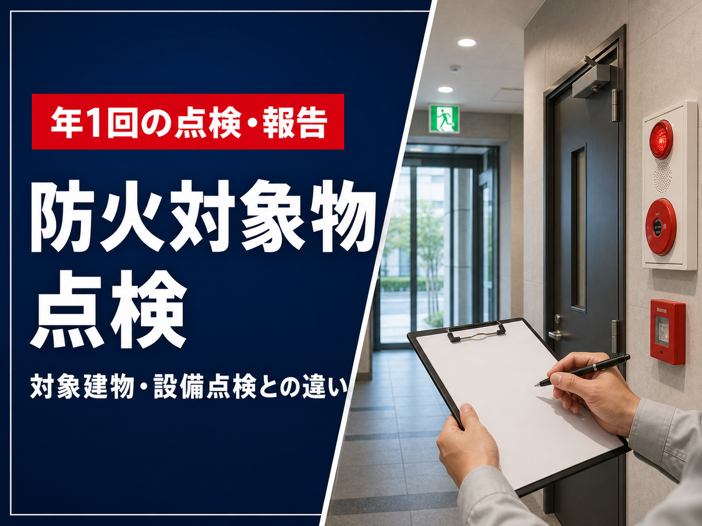 防火対象物点検とは｜対象建物・設備点検との違い・特例認定を解説