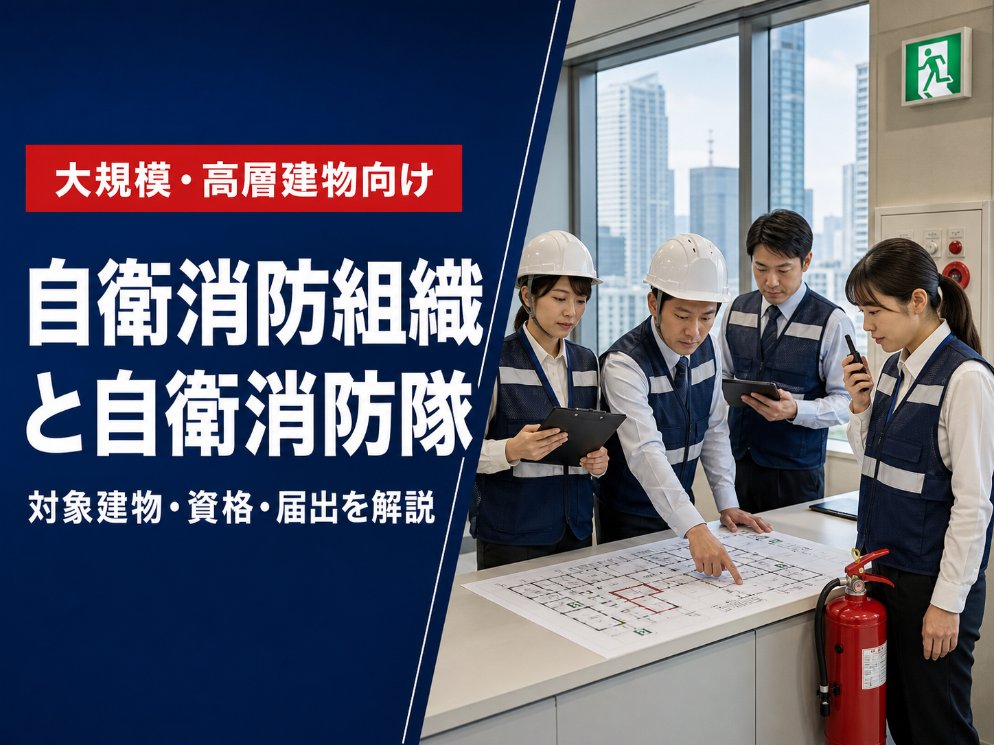 自衛消防組織と自衛消防隊の違い｜対象建物・統括管理者・設置届出を条文で解説