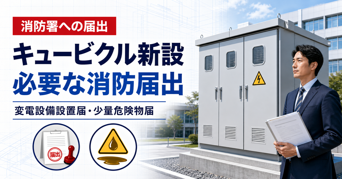 キュービクル新設時に必要な消防署への届出を徹底解説|変電設備設置届出書と少量危険物届出